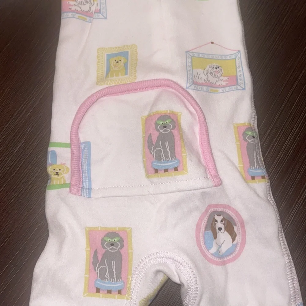 NWOT The Beaufort Bonnet Company Pink Dog Footie Pajama Onesie